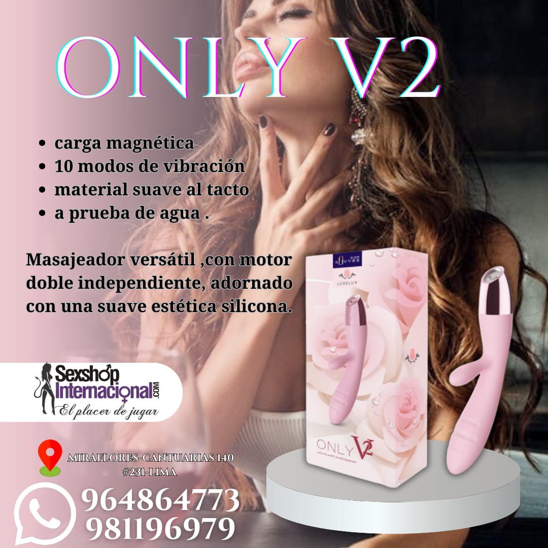 VIBRADOR SOFISTICADO-DOBLE ESTIMULACION-RECARGABLE-ONLY V2-SEXSHOP LIMA 971890151